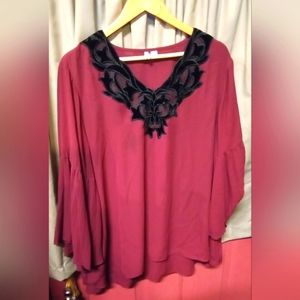 EST.1946 Dark maroon tunic top